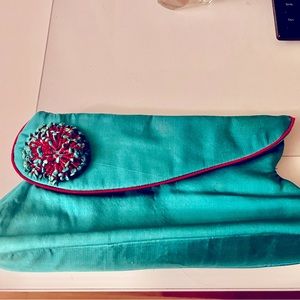 Shiraleah soft sturdy satin clutch with beading detail